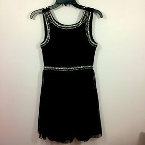 Love Reign Black Mini sleeveless beaded dress . Fit and Flare